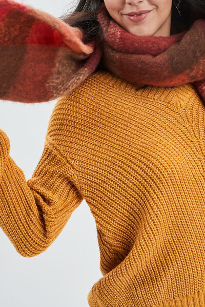 Écharpe à franges multicolore femme