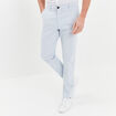 Pantalon chino droit stretch retroussé bleu clair homme