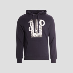 Sweat à capuche hoodie bleu marine homme