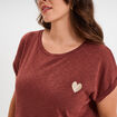 T-shirt manches courtes marron femme grande taille