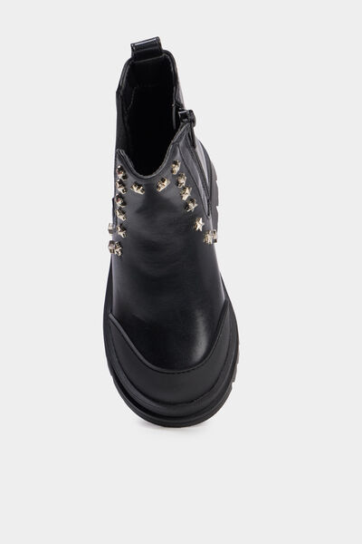 Bottines avec clous &eacute;toiles noir fille