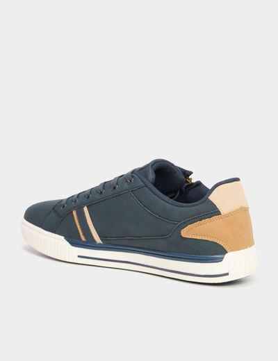 Tennis basses à lacets bleu homme