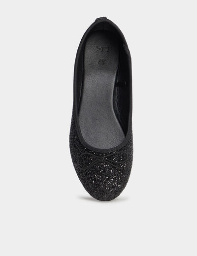 Ballerines à paillettes noir femme