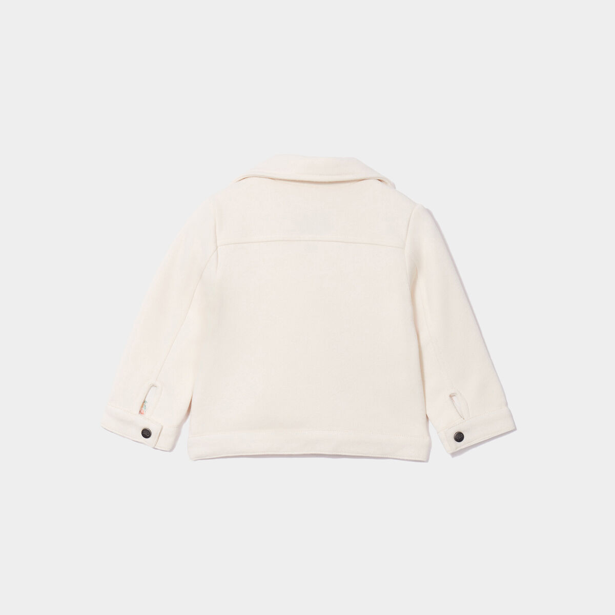 Veste esprit biker droite ecru b&eacute;b&eacute; fille