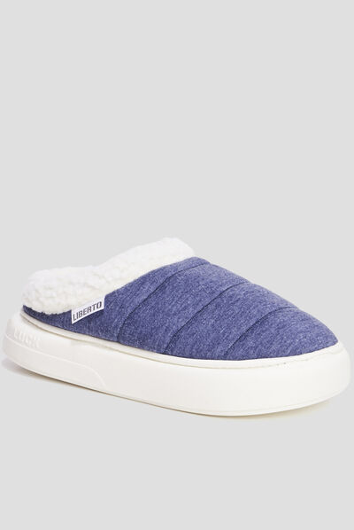 Chaussons fourrés compensés Liberto bleu homme