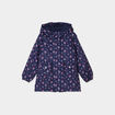 Parka mi-longue capuche doublée bleu marine fille