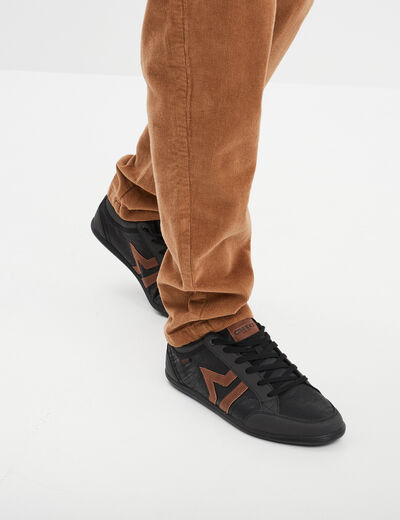 Tennis basses à lacets noir homme