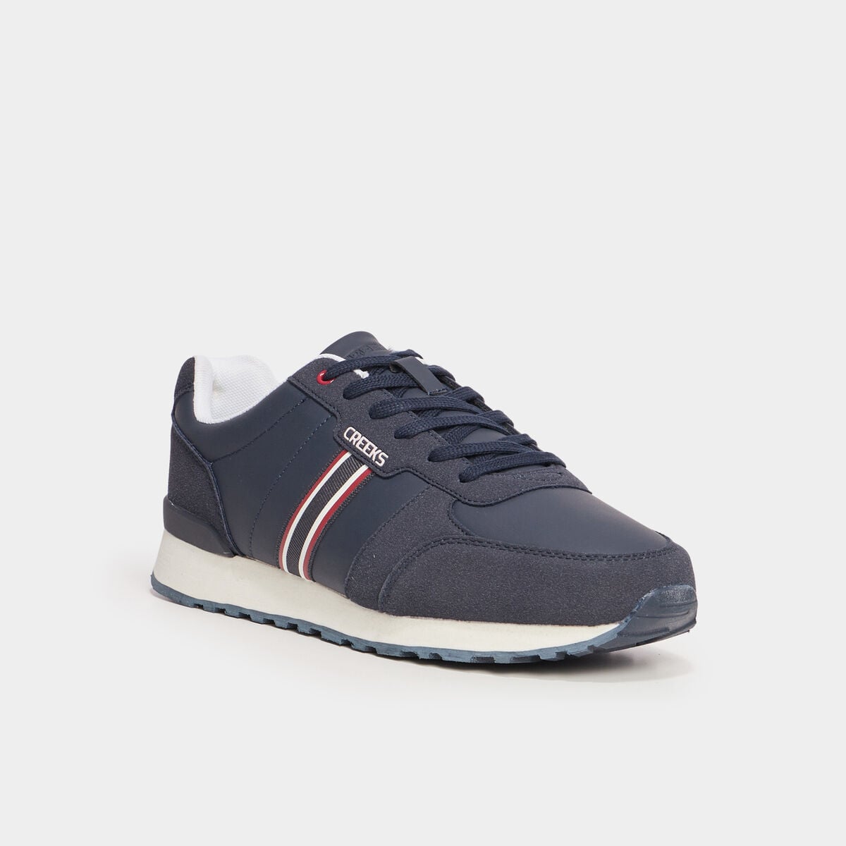 Baskets running &agrave; lacets bleu marine homme