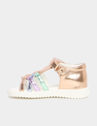 Sandales plates multicolore fille