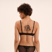 Soutien-gorge foulard dentelle et strass noir femme