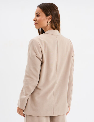 Veste blazer droite beige femme