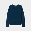 Pull col rond aspect laineux bleu canard femme