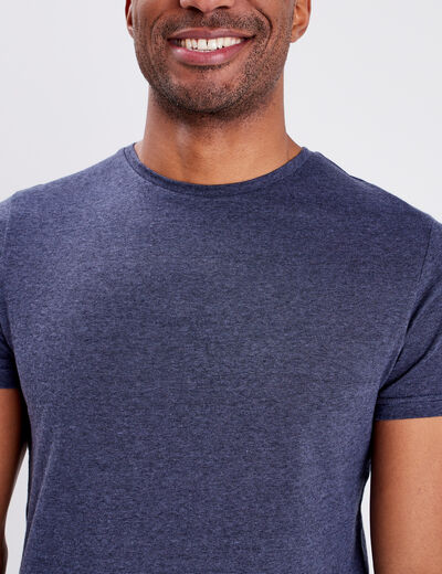 T-shirt coton manches courtes bleu marine homme