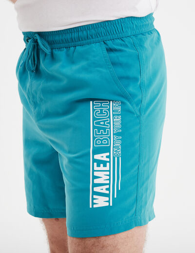 Short de bain blanc homme