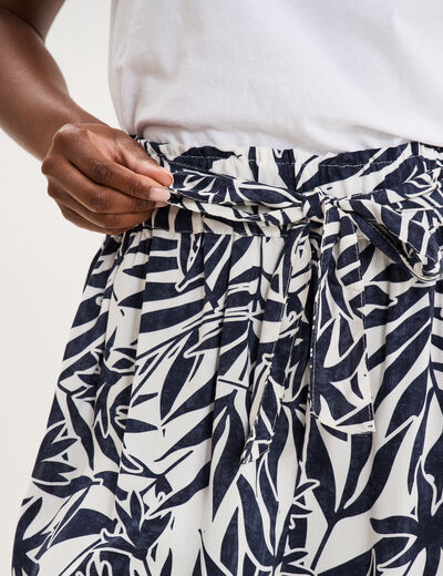 Short ample fluide ecru femme