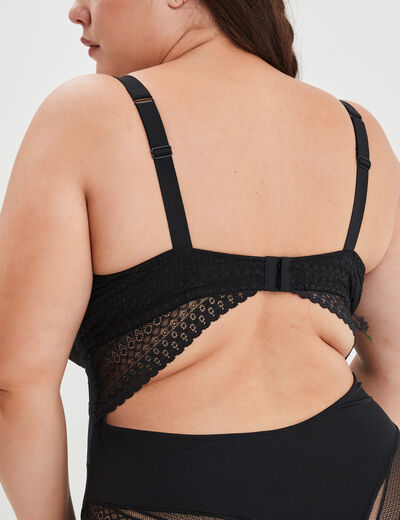 Body emboîtant à dentelle Irma noir femme grande taille