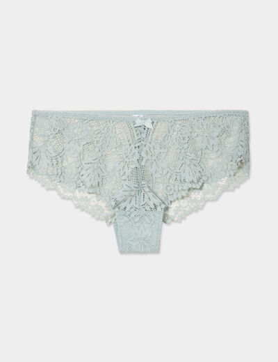 Shorty en dentelle vert clair femme