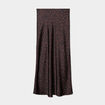 Jupe effet satin midi évasée marron foncé femme