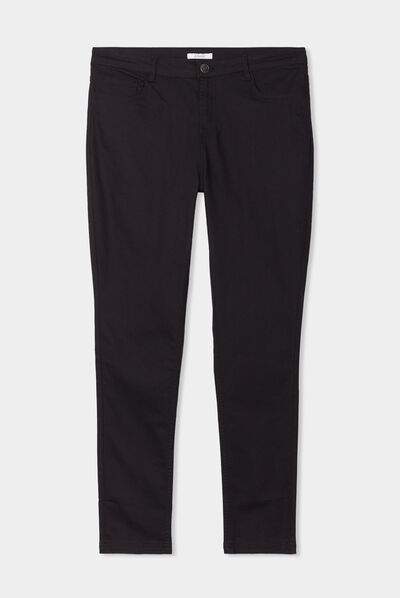 Pantalon slim noir femme grande taille