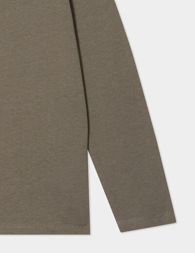 T-shirt manches longues vert kaki garçon