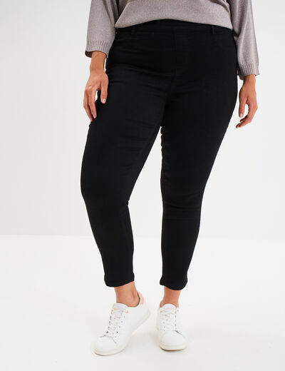 Jegging avec passants taille haute denim noir femme grande taille