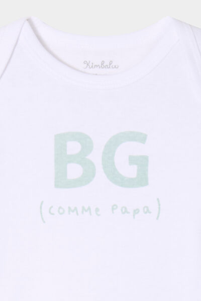 Body US en coton effet velours blanc b&eacute;b&eacute;