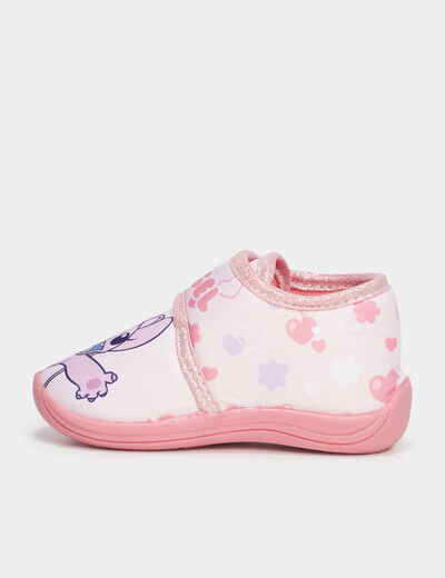 Chaussons bottillons Stitch rose bébé fille
