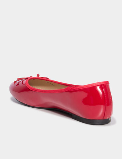 Ballerines vernies avec noeud rouge femme