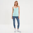 D&eacute;bardeur coton bretelles r&eacute;glables bleu turquoise femme