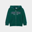 Sweat zipp&eacute; &agrave; capuche fourr&eacute; vert fonc&eacute; gar&ccedil;on
