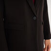 Blazer ajust&eacute; mi-long 1 bouton noir femme