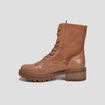 Bottines fourrées à lacets marron femme