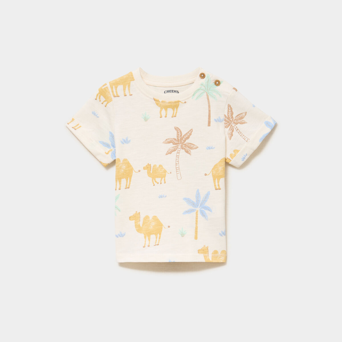 T-shirt avec manches courtes coton creme b&eacute;b&eacute; gar&ccedil;on