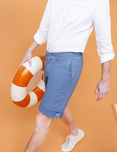 Short chino slim Creeks bleu gris homme