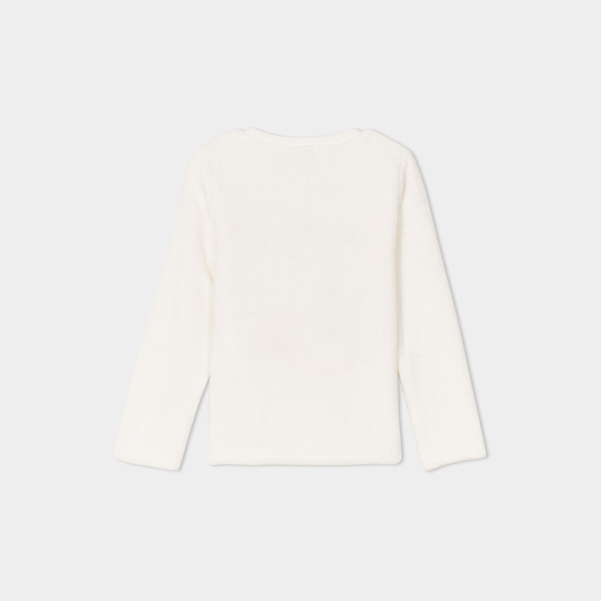 Ensemble pyjama 2 pi&egrave;ces effet polaire blanc fille