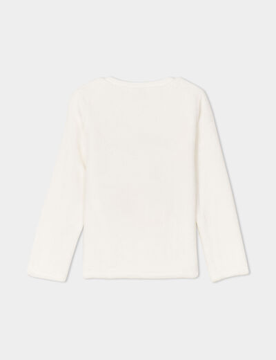 Ensemble pyjama 2 pi&egrave;ces effet polaire blanc fille