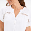 Blouse manches courtes gaze de coton blanc femme