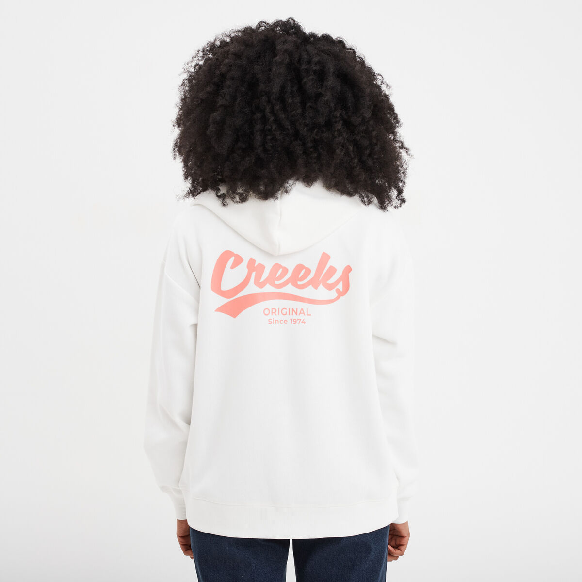 Sweat zippé à capuche Creeks Original blanc femme