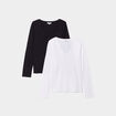 Lot de 2 t-shirts manches longues coton noir femme