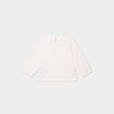 T-shirt col claudine manches longues blanc bébé fille