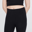 Legging taille haute côtelé noir femme