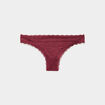 Tanga en dentelle doublure coton bordeaux femme