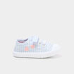 Tennis basses toile semelle souple bleu ciel b&eacute;b&eacute; fille
