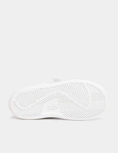 Tennis basses à scratchs Puma Smash blanc garçon