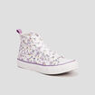 Baskets montantes en toile à lacets multicolore femme