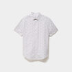 Chemise droite manches courtes coton ecru homme