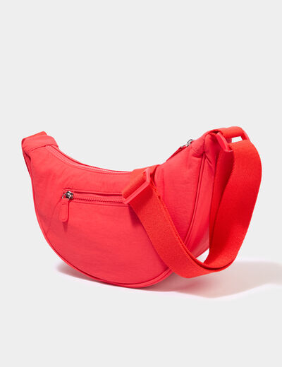 Sac banane en bandouli&egrave;re rouge clair femme