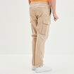 Pantalon cargo taille &eacute;lastiqu&eacute;e beige homme