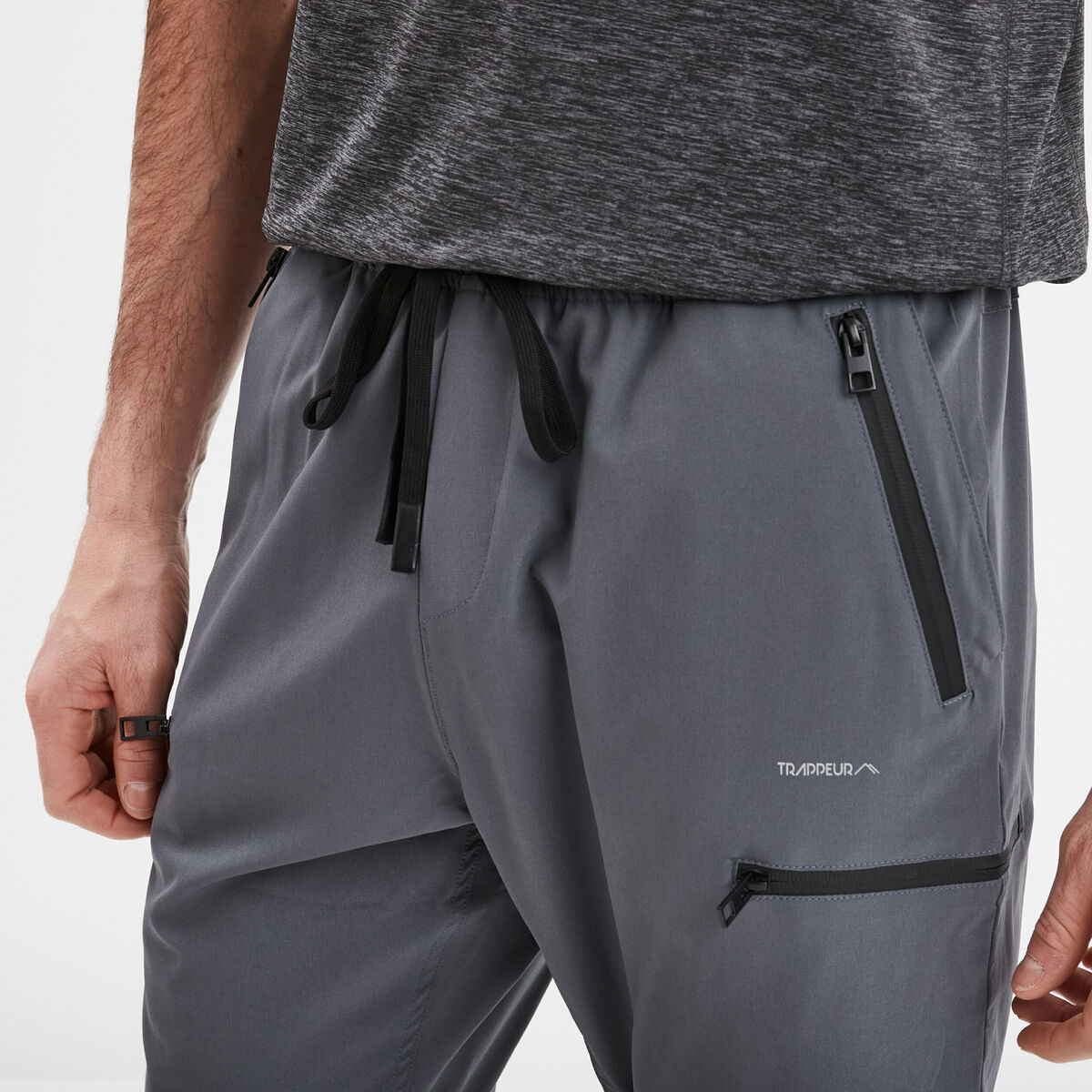 Pantalon slim cargo déperlant Trappeur gris foncé homme