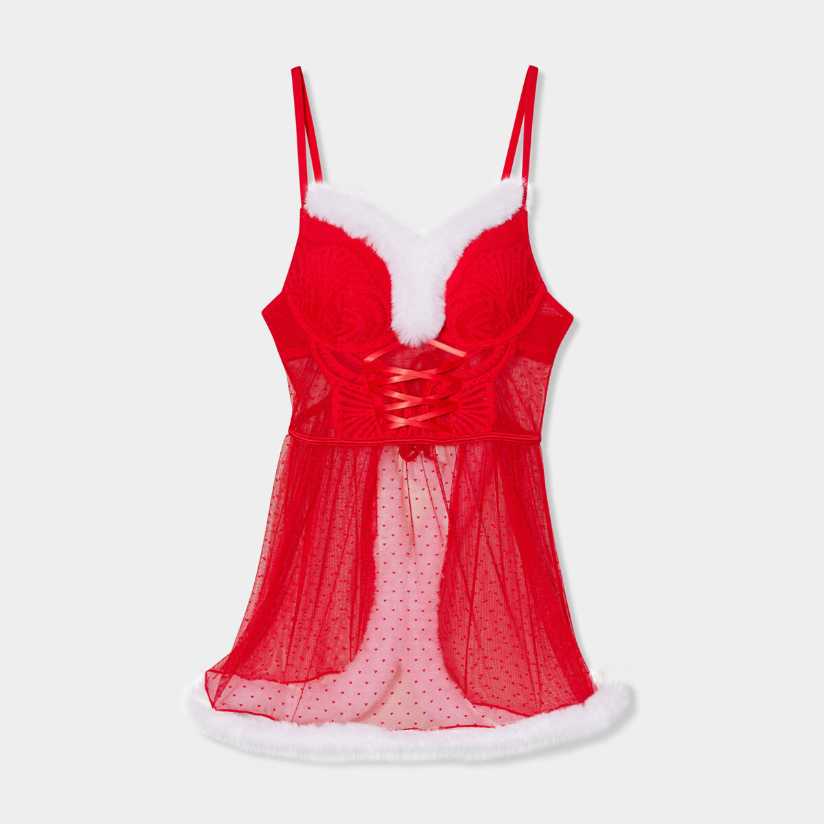 Nuisette No&euml;l ajustable effet plumetis rose framboise femme